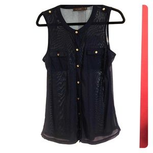 The Limited navy blue sheer top size L